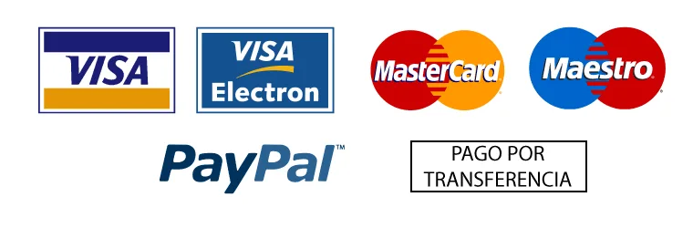 Visa, Visa Electron, Mastercard, Maestro, PayPal, bank transfer